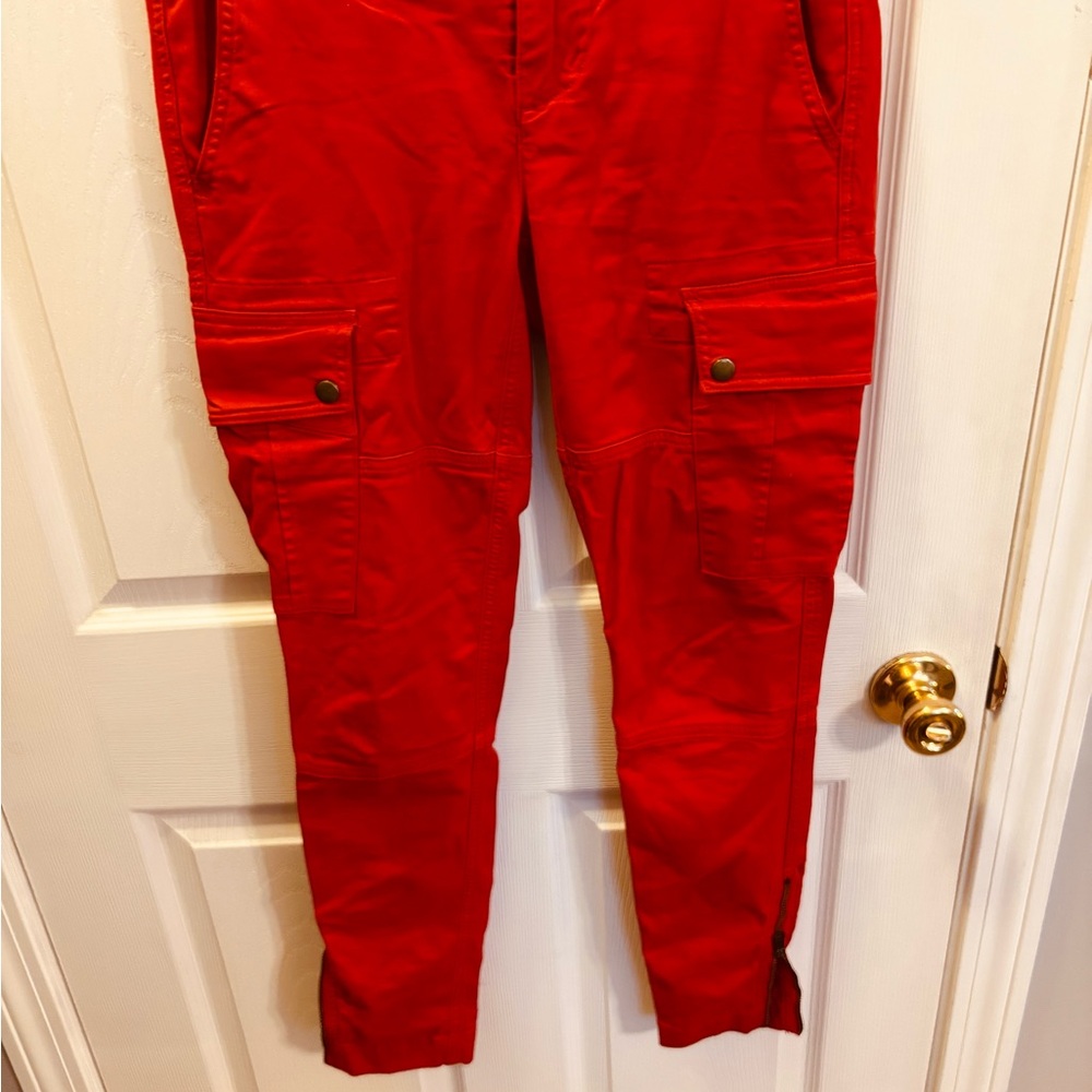Ralph Lauren Red Cargo Pants with Relaxed Fit